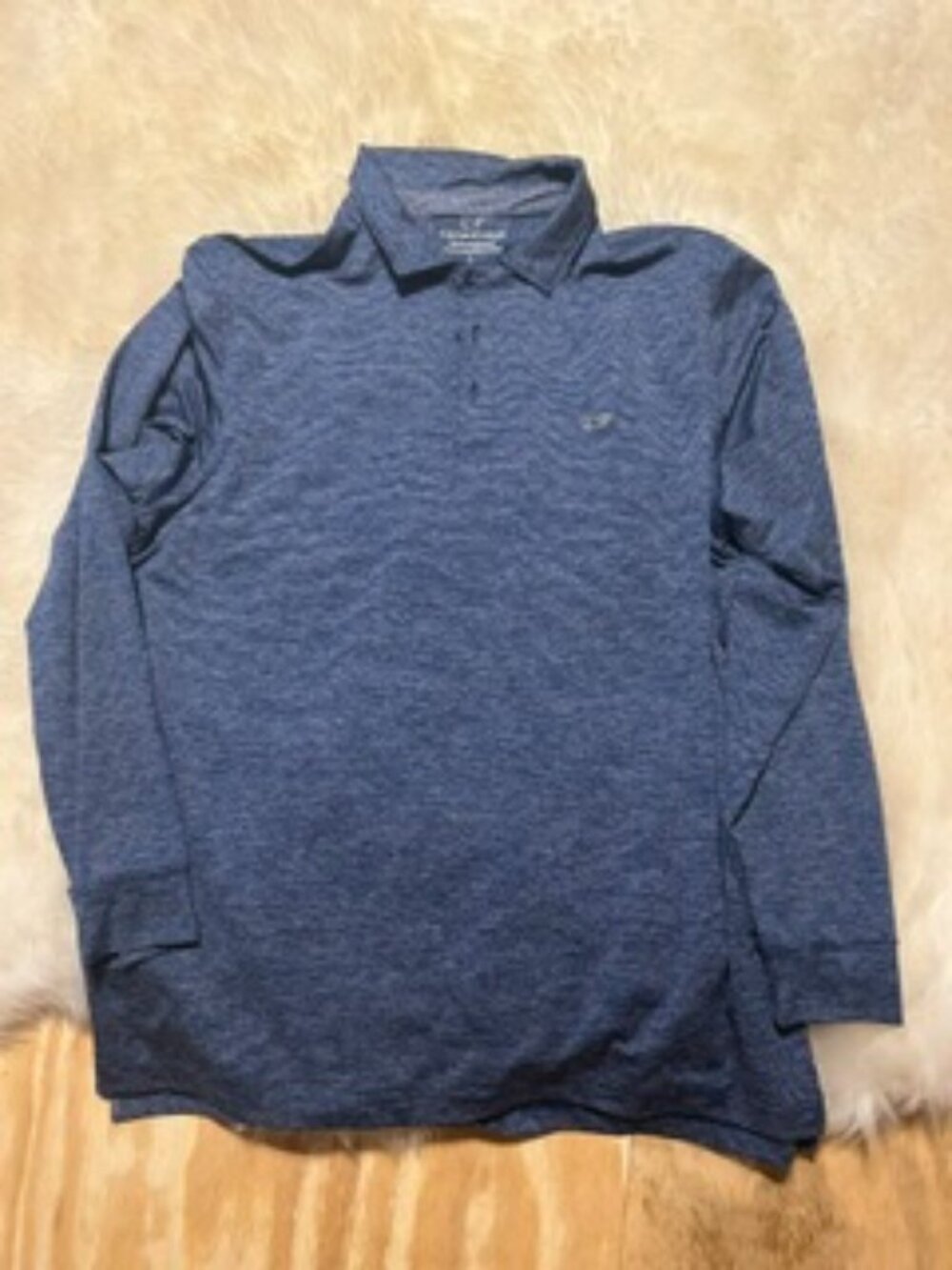 Vineyard Vines Performance Long sleeve collared shirt, dark blue, size large